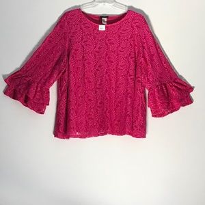 PLUS SIZE WOMENS PINK BLOUSE SIZE 2XL